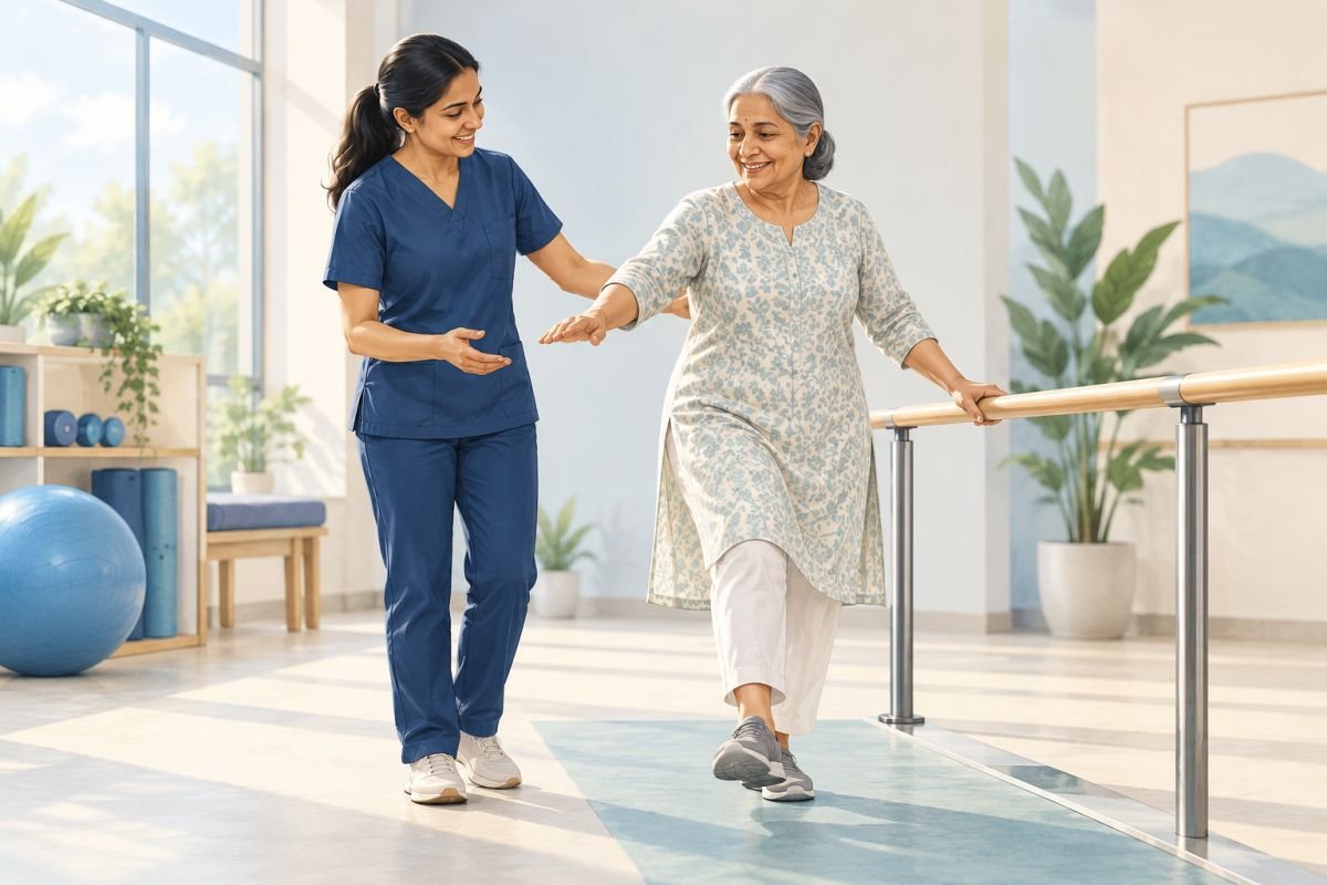 Illustration: Geriatric Physiotherapy at our New Panvel clinic